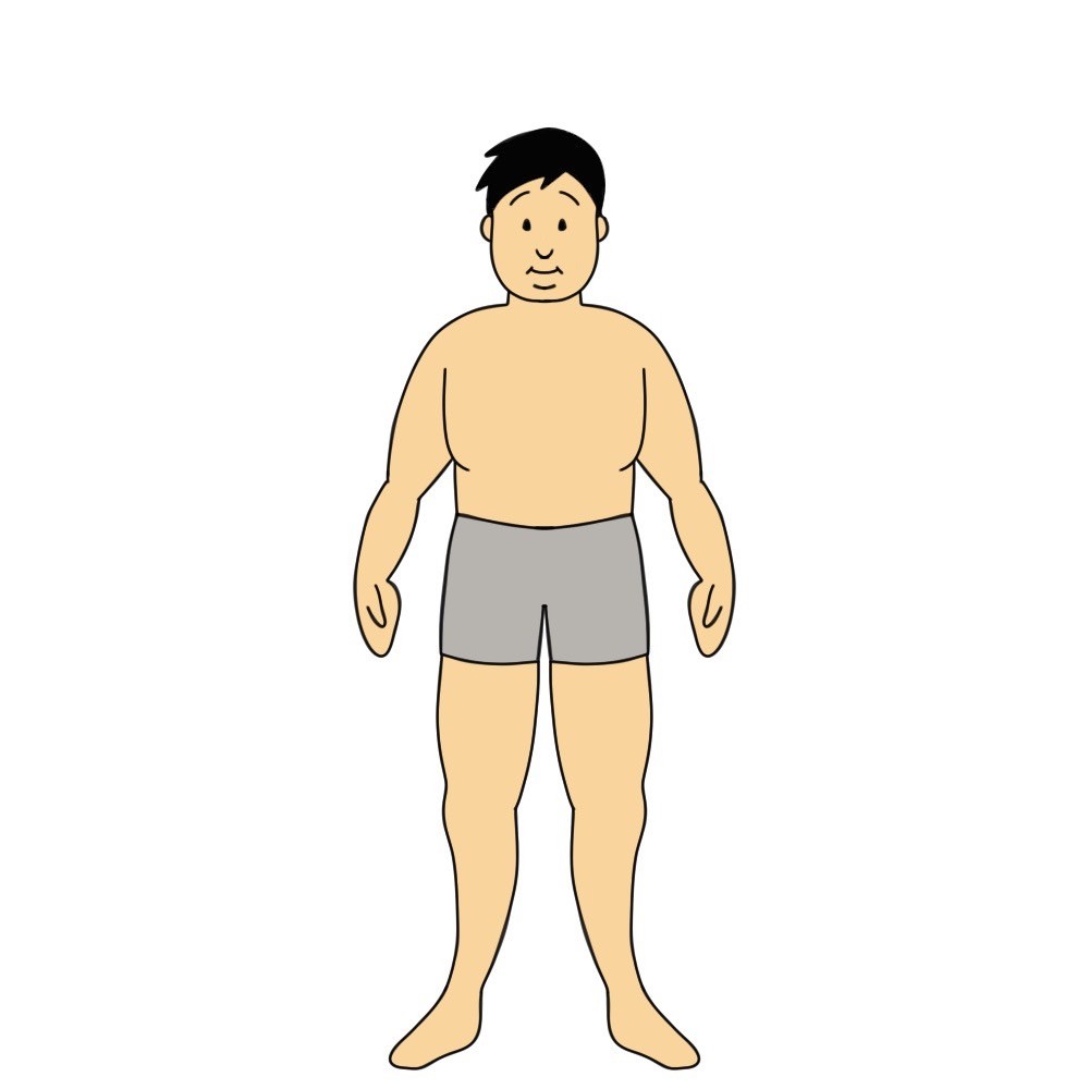 BMI32の男性の見た目