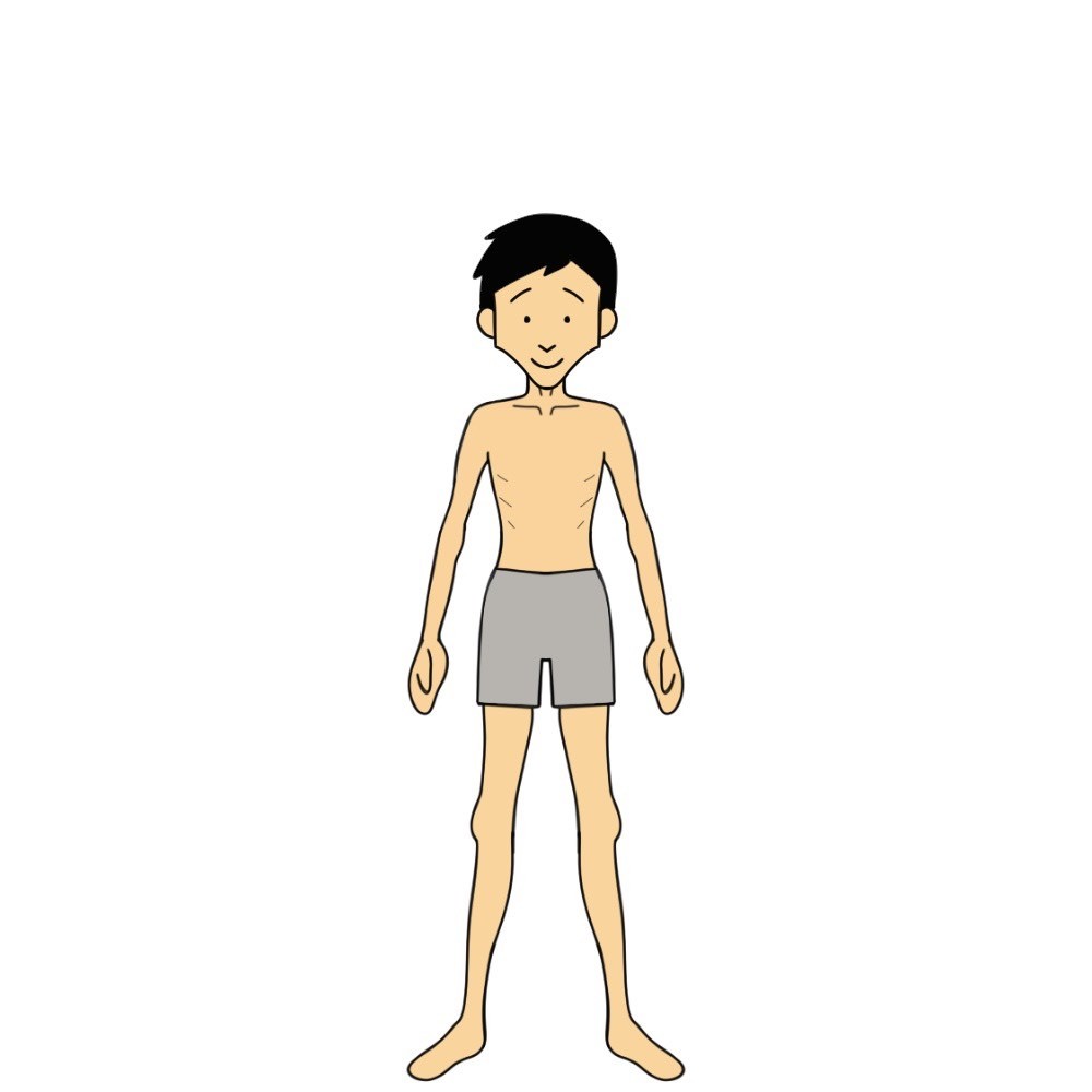 身長158cmのBMI16未満の男性見た目