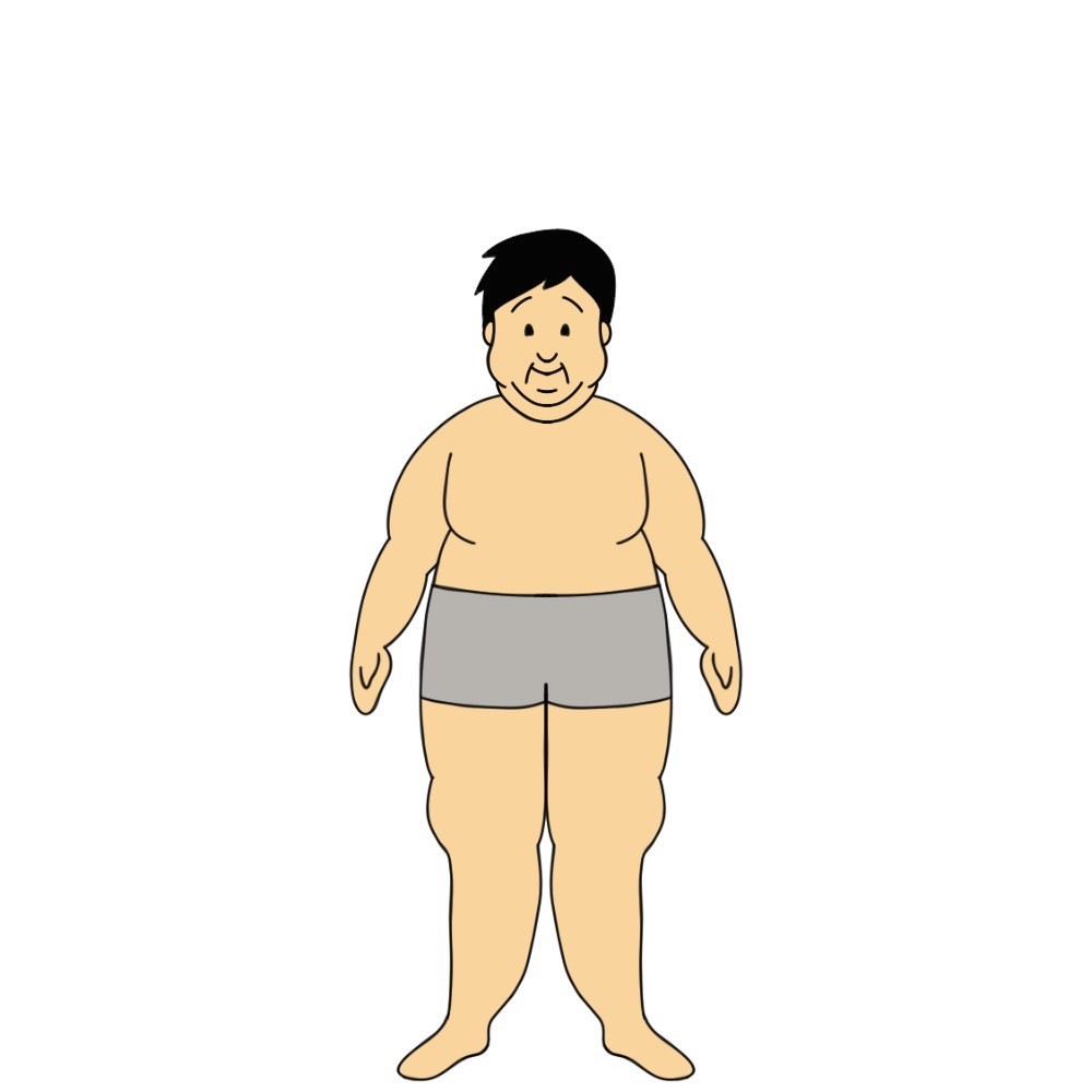 身長158cmのBMI40以上の男性見た目