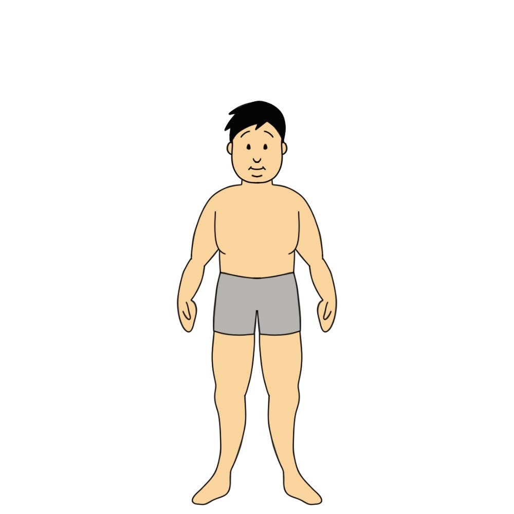 身長158cmのBMI30以上35未満の男性見た目