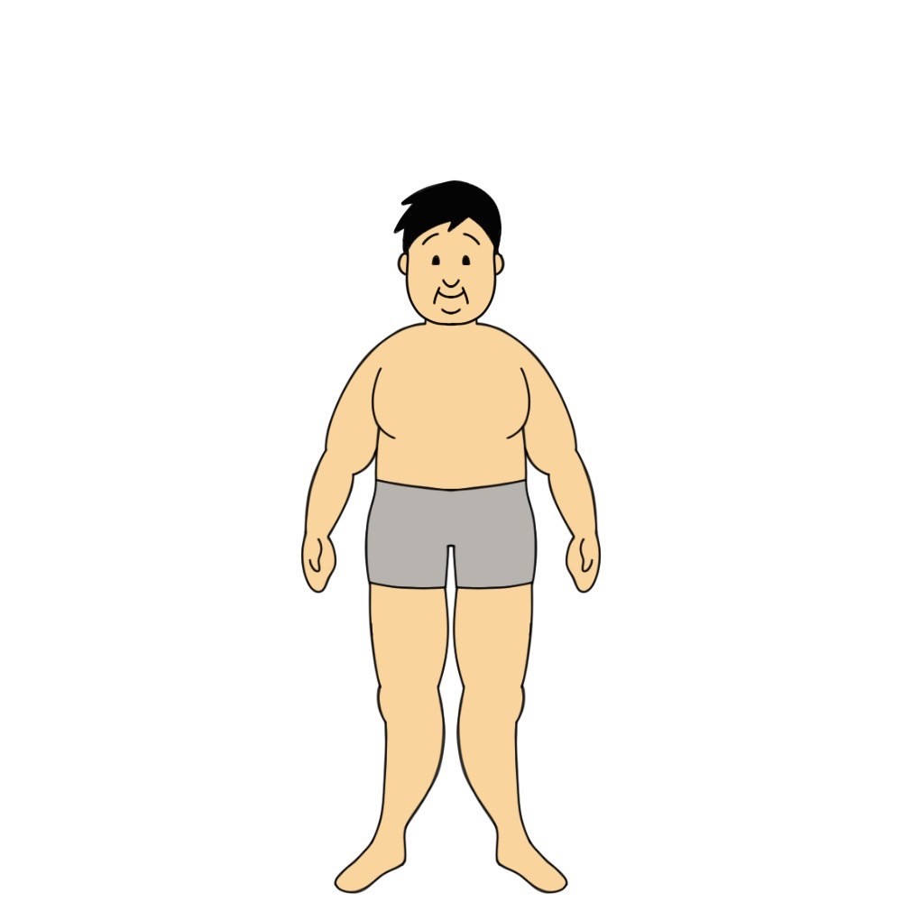 身長158cmのBMI35以上40未満の男性見た目