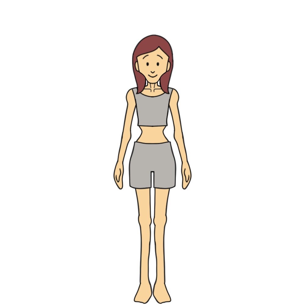 158cmのBMI16未満の女性見た目