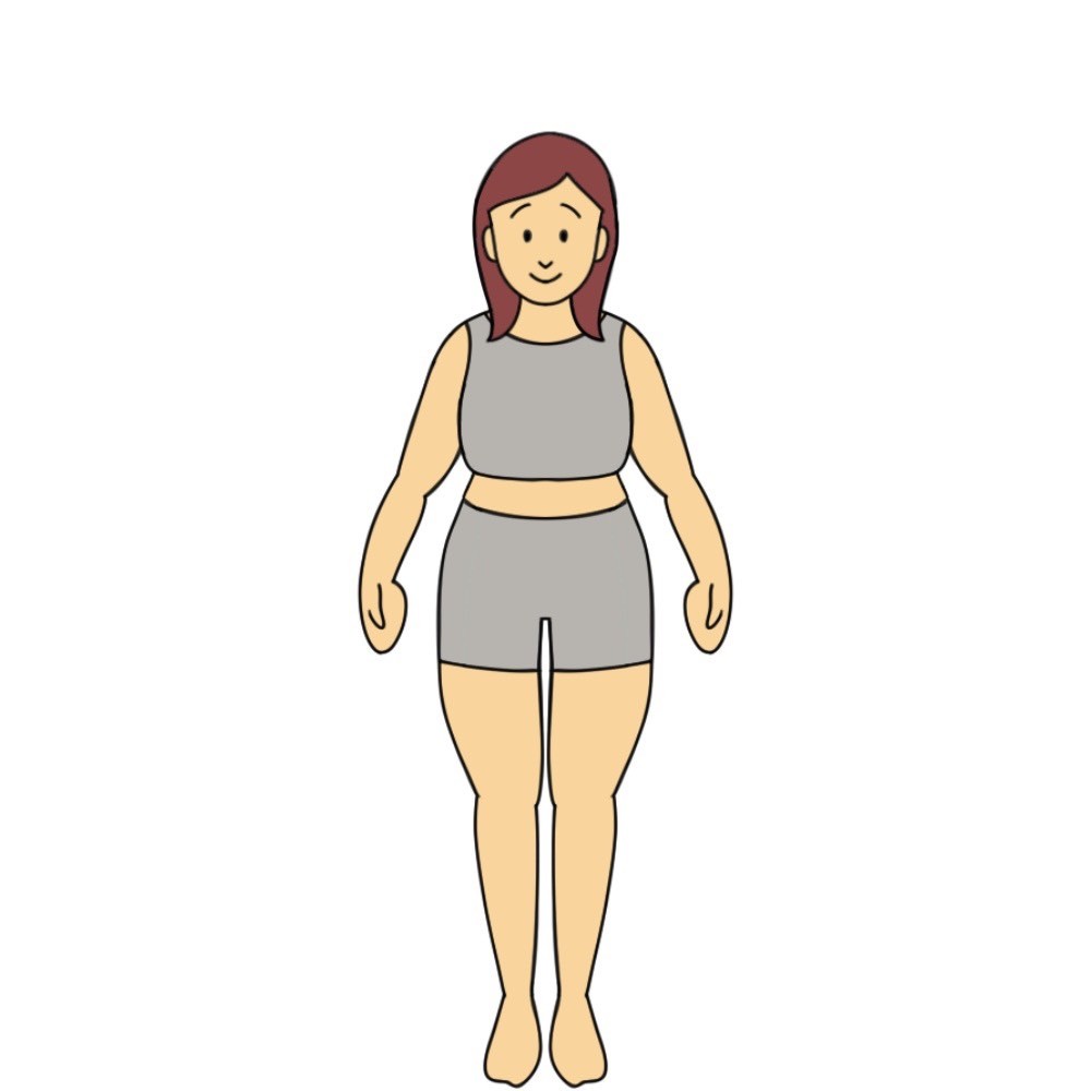 158cmのBMI25以上30未満の女性見た目