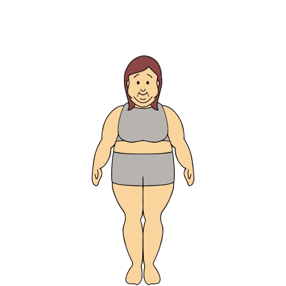 141cmのBMI40以上の女性見た目