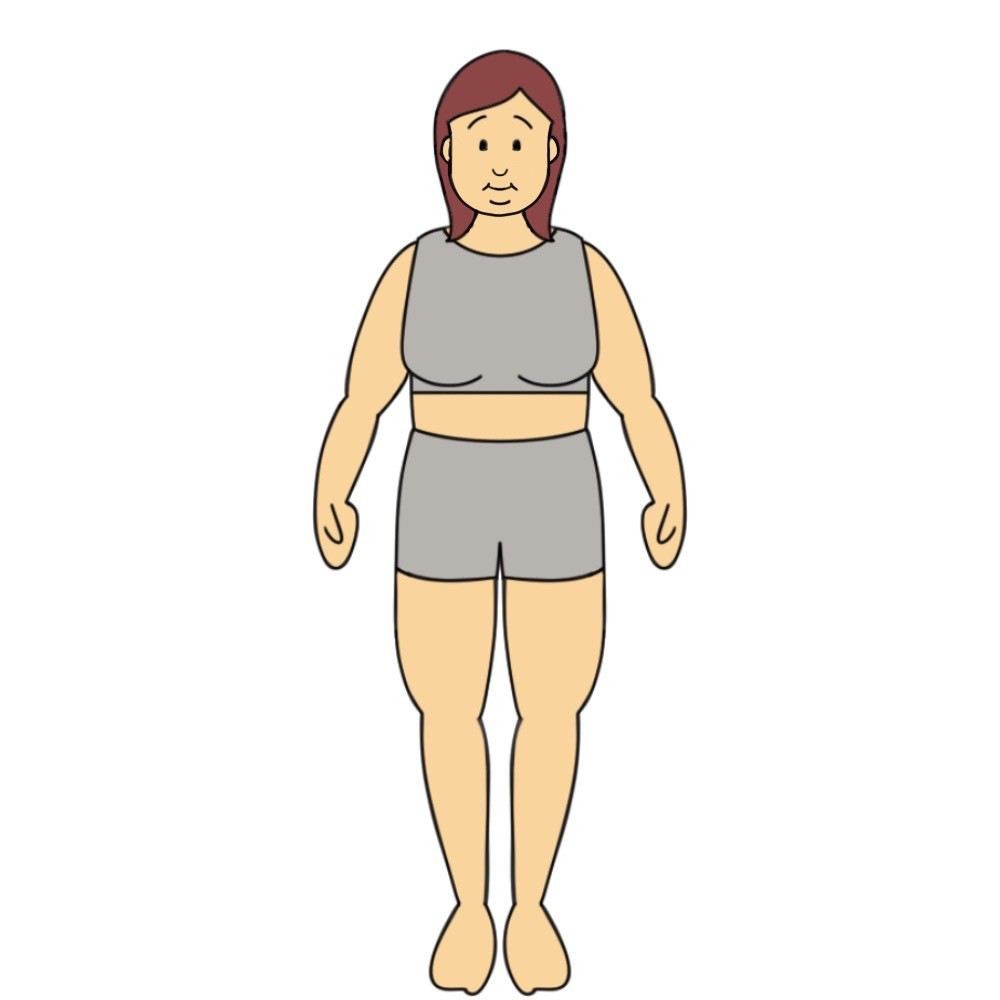 207cmのBMI30以上35未満の女性見た目