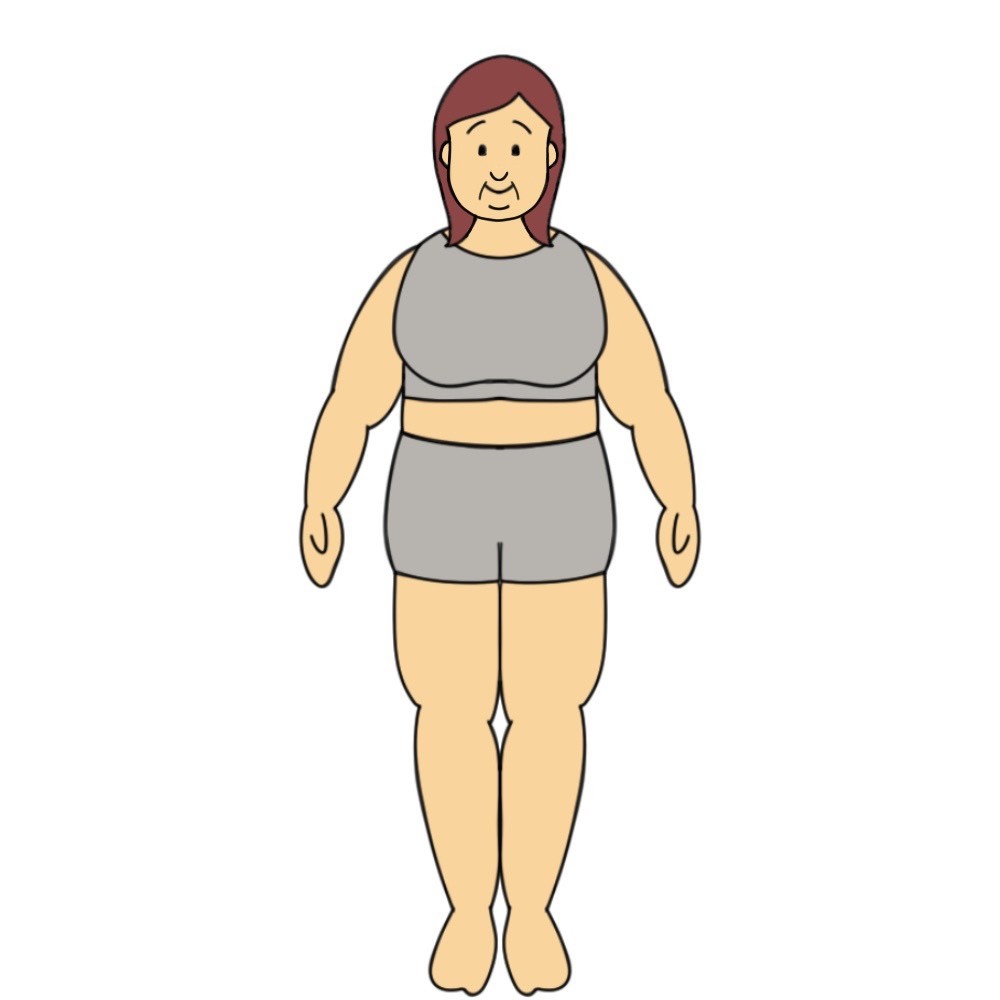 207cmのBMI35以上40未満の女性見た目
